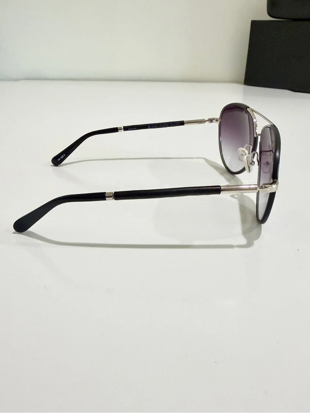 NWT The Row x Linda Farrow Leather Aviator Sunglasses Full Boutique Set - Picture 6 of 16